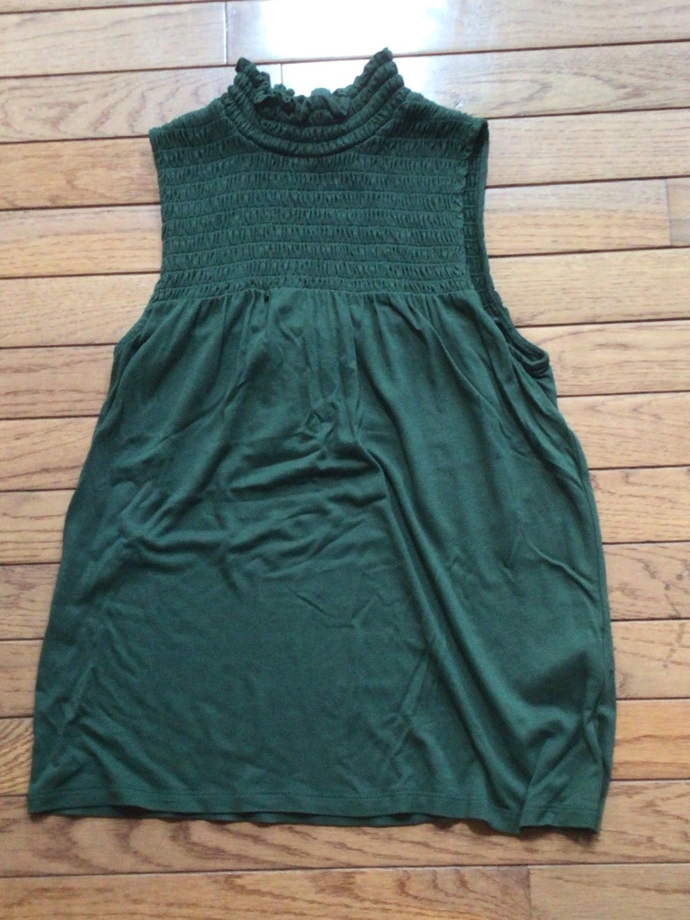 Banana Republic Sleeveless Smocked High-Neck Top